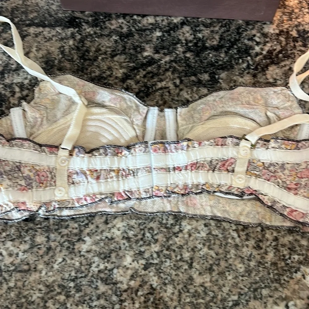 Louis Vuitton Cream and Pink Floral Lingerie